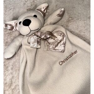 Komet Creations Lovey Security Blanket Embroidered Christopher Brown Dog